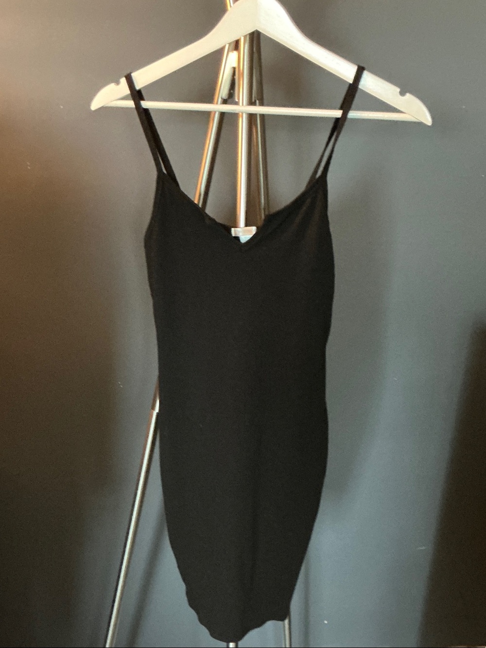 Bozzolo Black Spaghetti Strap Mini Dress